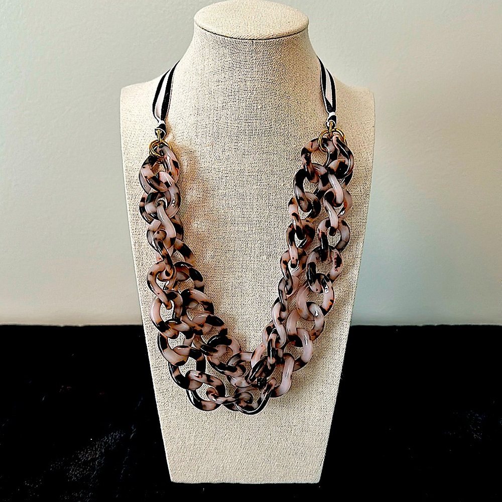 J. Crew Blush and Black Link Necklace